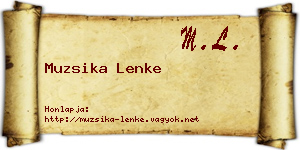 Muzsika Lenke névjegykártya